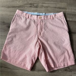 Peter Millar Featherweight Pink & White Striped Shorts Size 34